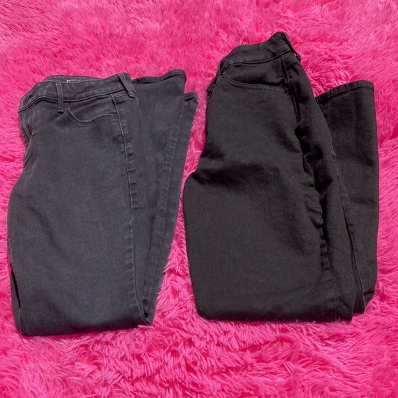 Two pair lot of Old Navy black jeans, one boot cut and one straight, size 4 - Picture 6 of 7